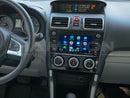 Dashboard of a Subaru Forester with the Hamilton Motor Company upgrade kit installed and the screen showing Android Auto