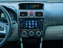 Dashboard of a Subaru Forester with the Hamilton Motor Company upgrade kit installed and the screen showing Android Auto