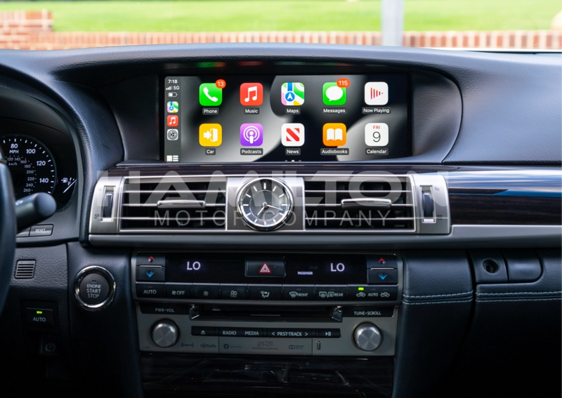 2016-2019 Lexus LS Hamilton Upgrade Kit for CarPlay front view installed in car in use