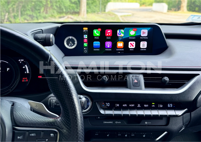 2019 2020 2021 2022 Lexus UX Hamilton Conversion Kit for CarPlay and Android Auto how it looks in car in use demo installed