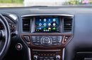 Android Auto shown on screen inside Nissan Pathfinder infotainment