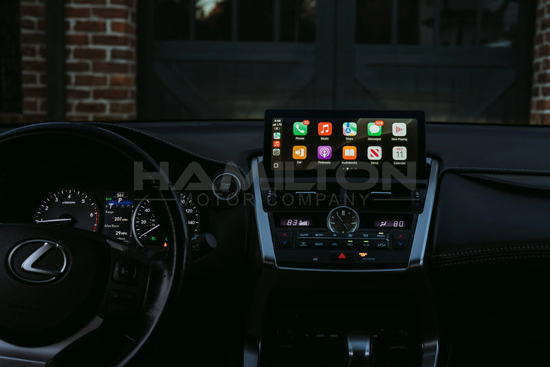 Dashboard of a Lexus NX with Hamilton Motor Company Conversion Kit installed and the screen showing Apple Carplay